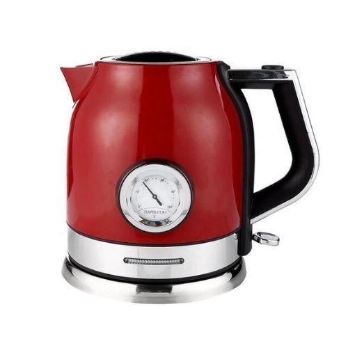 Bouilloire électrique Rouge Avec Une Tasse Blanche Dans La Cuisine à La  Maison