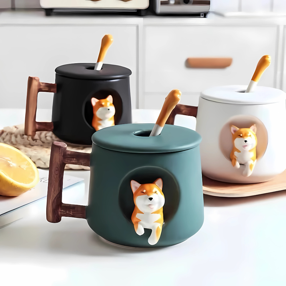 Tasse de Thé Shiba Blanche