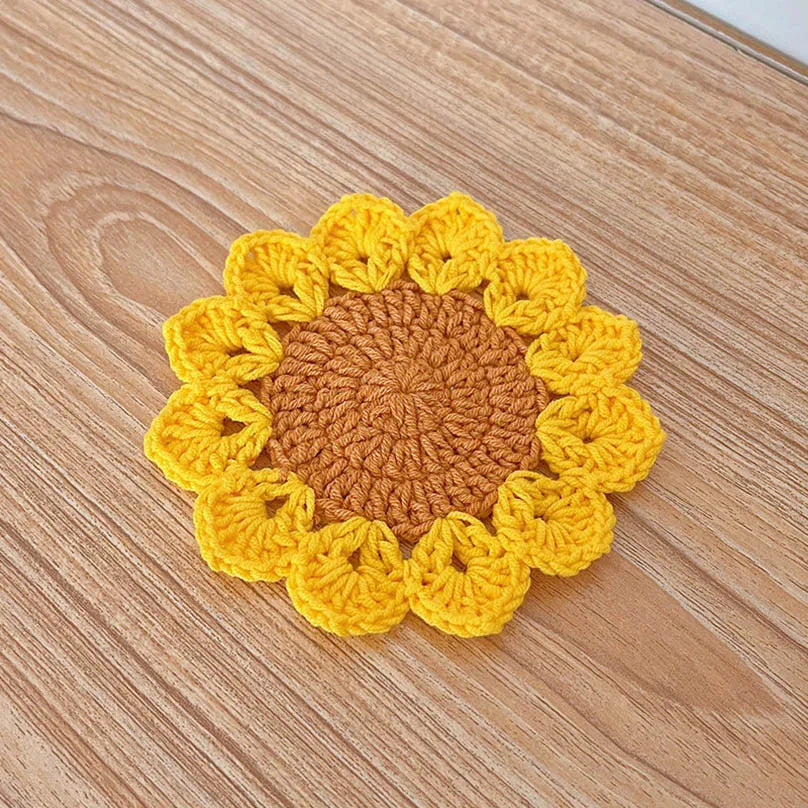 Sous-tasse Crochet Tournesol