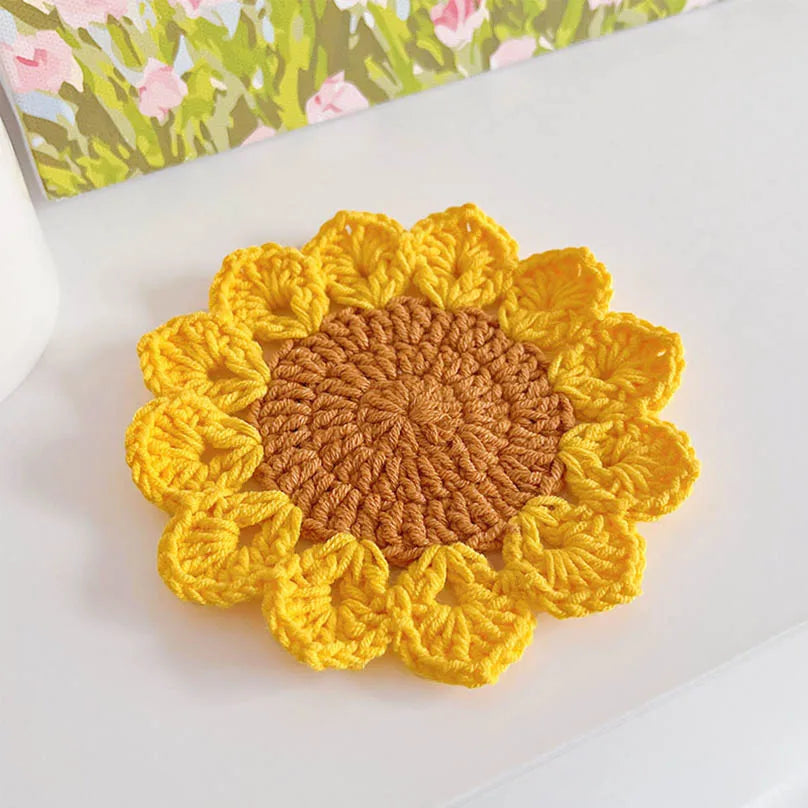 Sous-tasse Crochet Tournesol