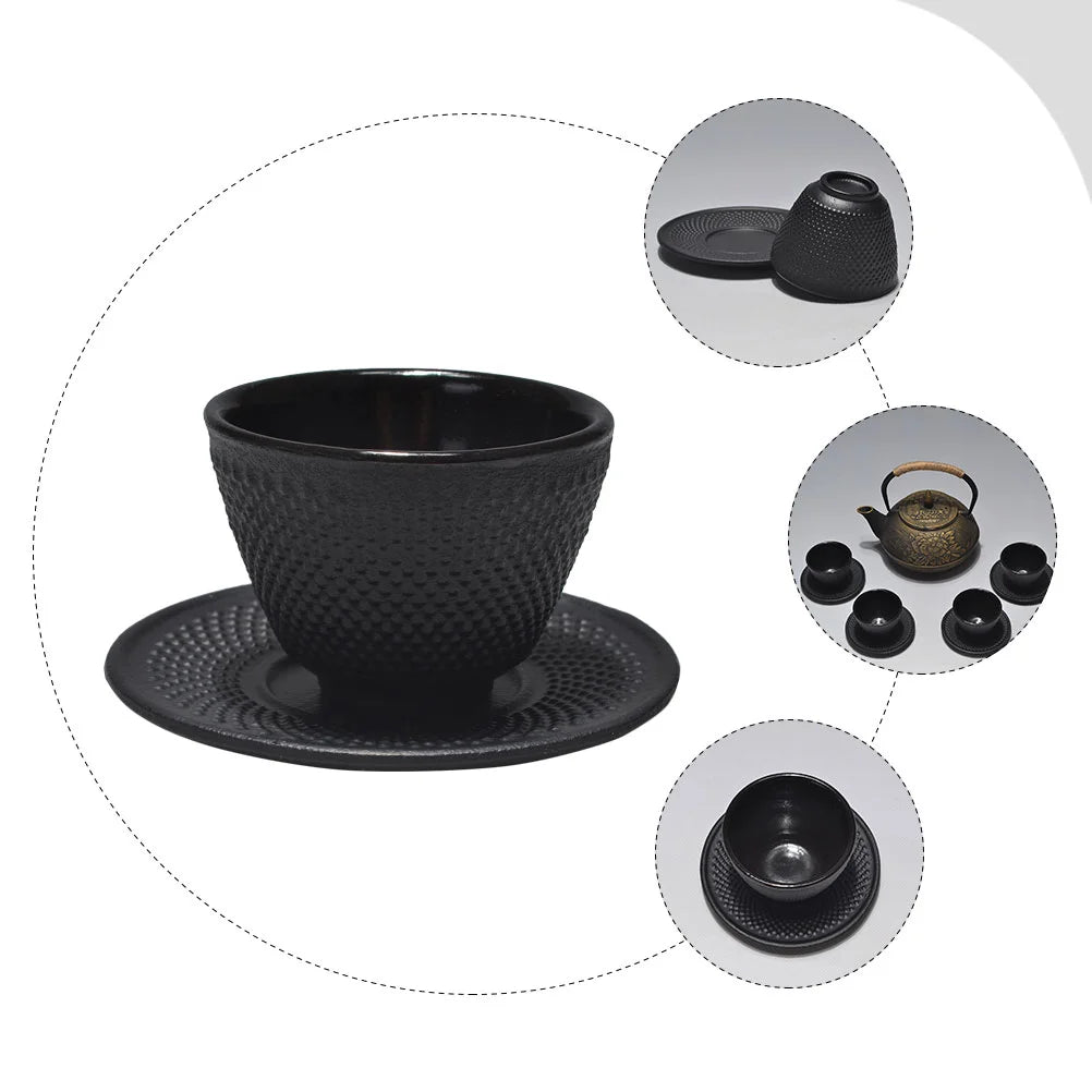 Kit Tasse + Sous-tasse en Fonte Noir