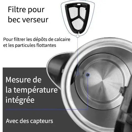 Bouilloire Électrique Température Réglable Filtre et Thermostat