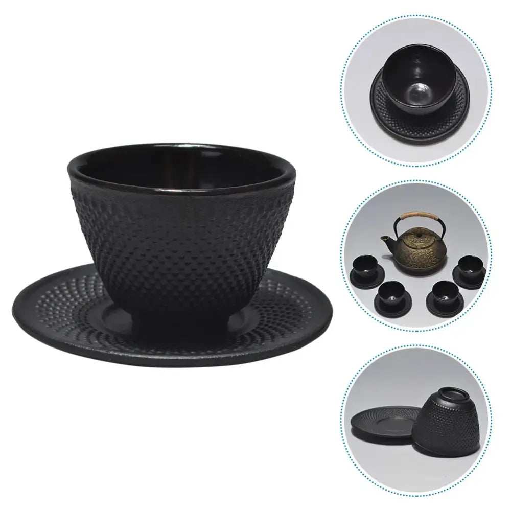 Kit Tasse + Sous-tasse en Fonte Noir - Noir