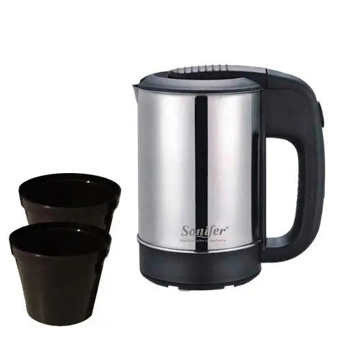 Mini Bouilloire Électrique 0.5 litre Sans Fil et 2 Tasses