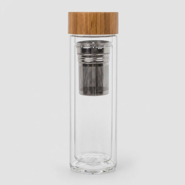Théière Scandinave en Verre Double Paroi 450ml : Chic Minimaliste : rotation 360