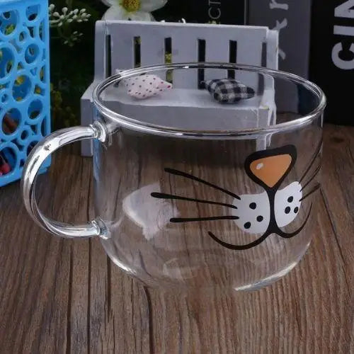 Tasse Transparente Moustache Chat Vide