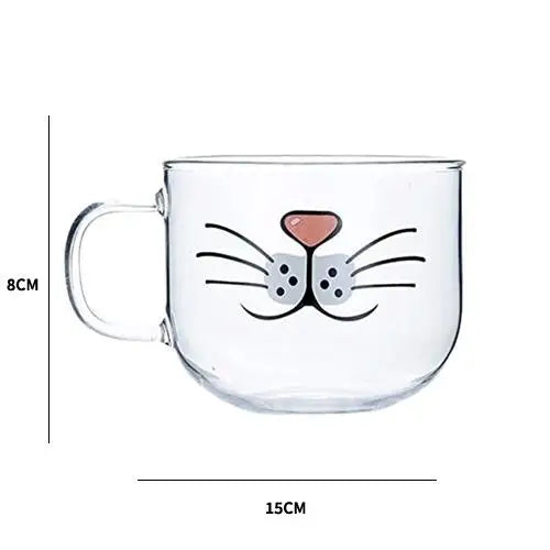 Tasse Transparente Moustache Chat Taille