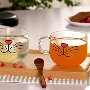 Tasse Transparente Moustache Chat Utilisation