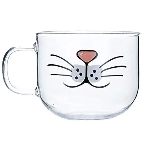 Tasse Transparente Moustache Chat