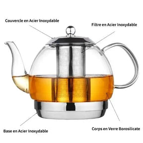 Théière Verre avec Infuseur Éléments