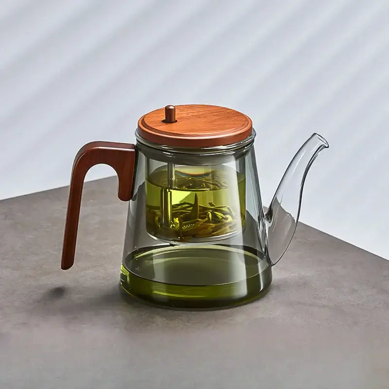 Théière En Céramique Avec Filtre Intégré - Petite Capacité, Résistante à La Chaleur - Blanc