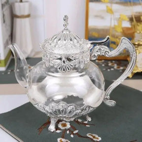 Théière Orientale en Verre Argent