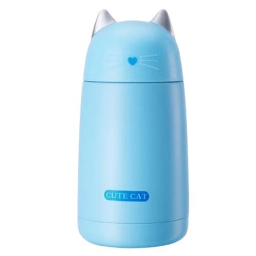 Gourde Isotherme Chat Bleue