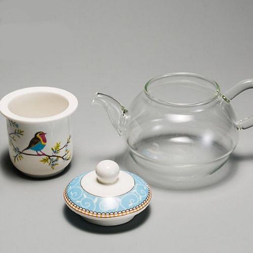 Théière en verre SHIBAO pour fleur de thé avec filtre spirale